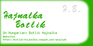 hajnalka botlik business card